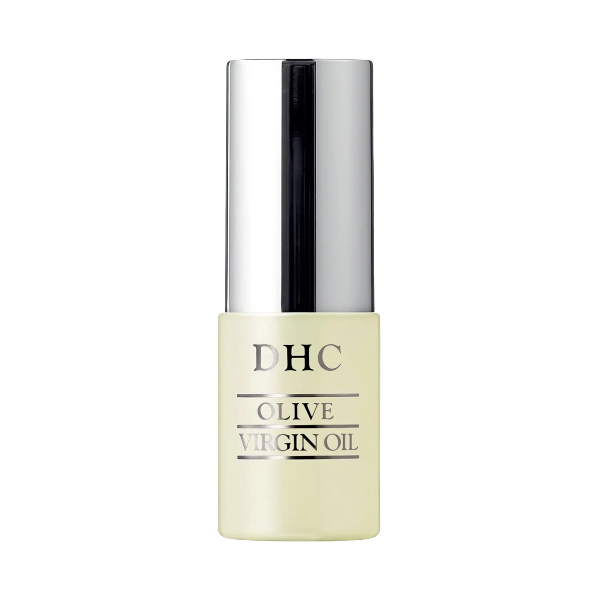 DHC Olive Virgin Oil 7ml – Kleine Ölflasche mit hellem Etikett vor dunklem Hintergrund, aufrecht und mittig
