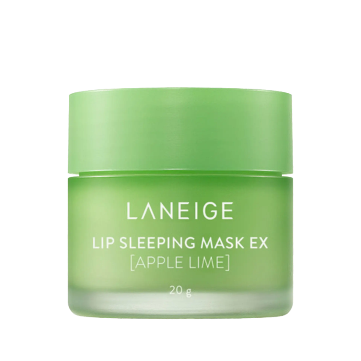Laneige Lip Sleeping Mask EX Apple Lime 20g – hellgrüner Tiegel mit Farbverlauf, dunkler Grund