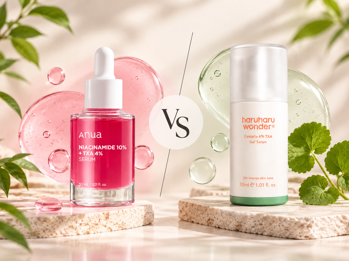 Anua Niacinamide 10% + TXA 4% oder Haruharu Centella 4% TXA