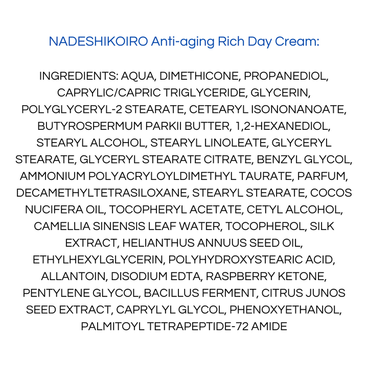 Onshindo Osaka - Nadeshikoiro – Rich Face Day Cream (Dry Skin) - 50ml