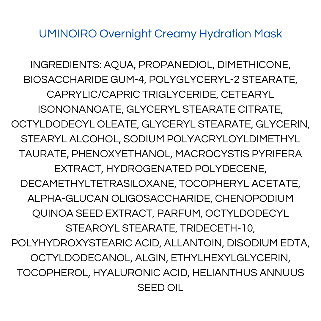 Onshindo Osaka - Uminoiro - overnight creamy/hydration face mask (all skin types) - 75ml