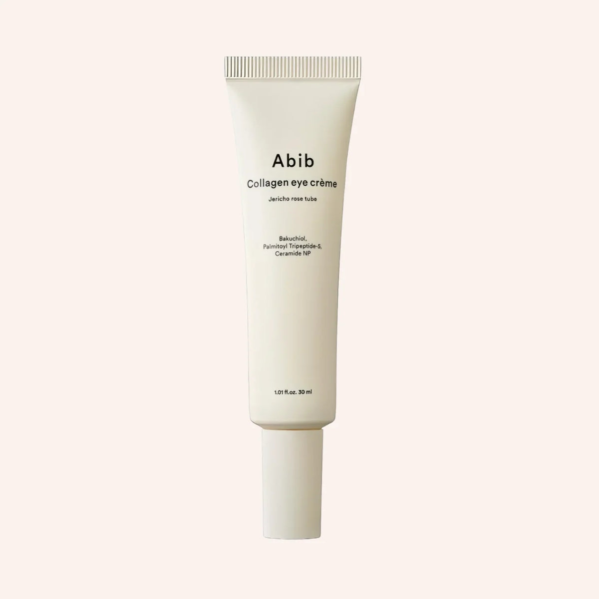 Abib Collagen Eye Crème Jericho Rose Tube 30ml – weiße Tube mit schwarzer Schrift, freigestellt