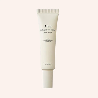 Abib Collagen Eye Crème Jericho Rose Tube 30ml – weiße Tube mit schwarzer Schrift, freigestellt