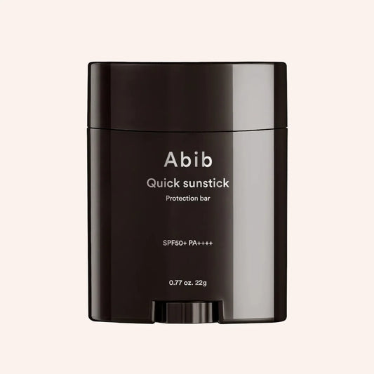 Abib Quick Sunstick Protection Bar SPF50+ PA++++ 22g – dunkler Stick mit heller Schrift, freigestellt