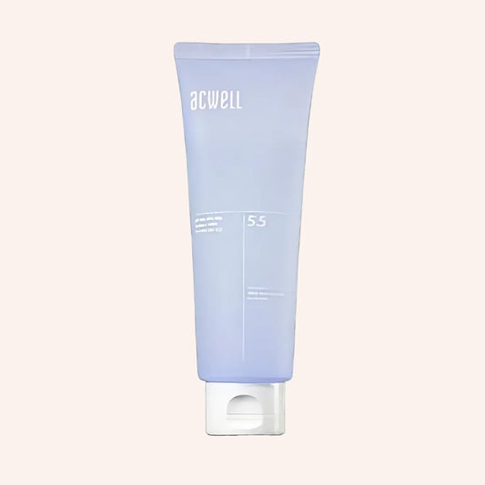 Acwell pH-Balancing Bubble Free Cleansing Gel 160ml – Tube in Weiß-Blau vor blauem Grund