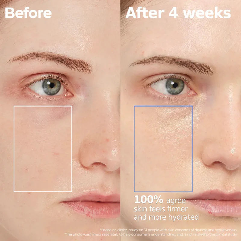 Aestura Atobarrier 365 Hydro Essence 200ml – drei Fotos einer Frau untereinander als Bildfolge