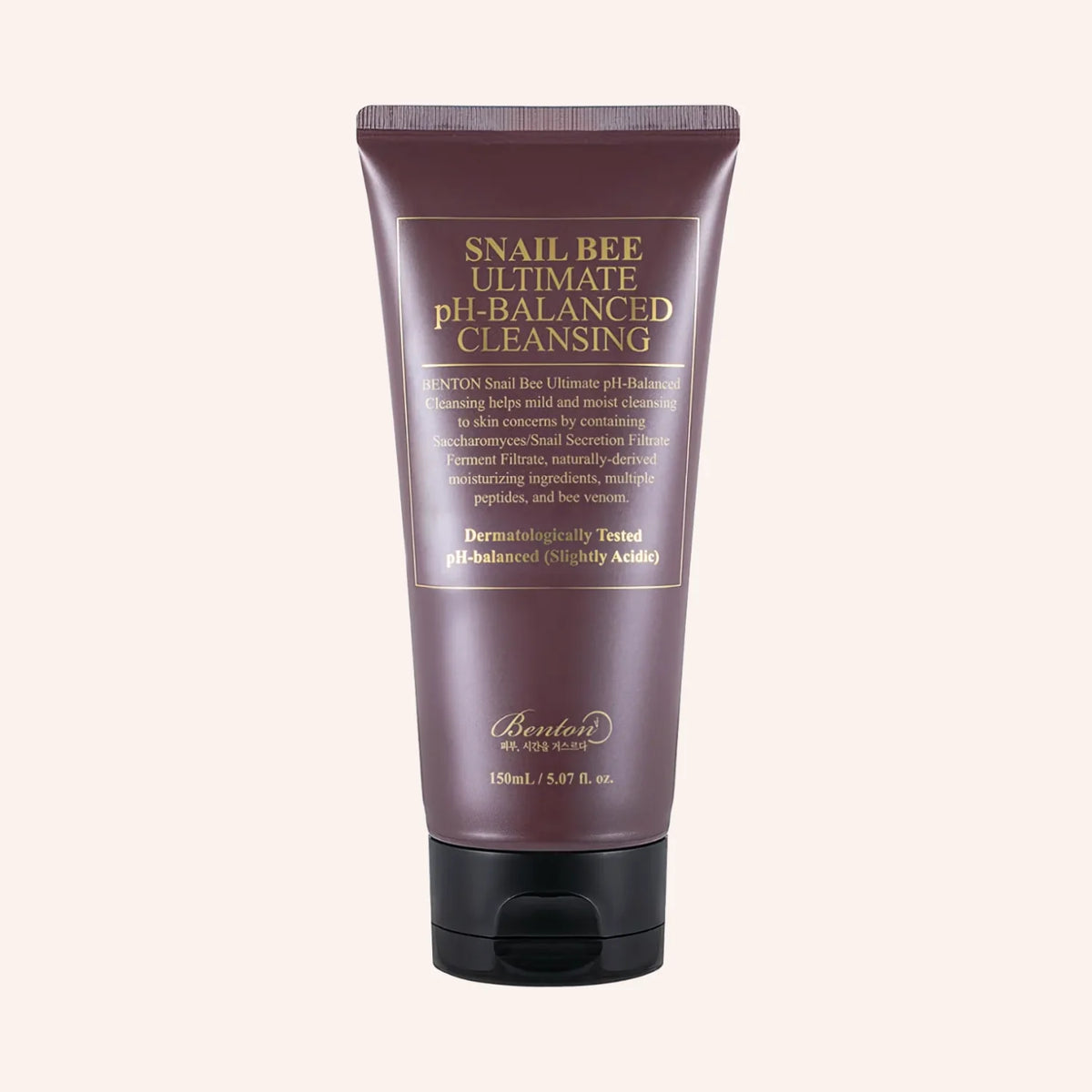 Benton Snail Bee Ultimate pH-Balanced Cleansing 150ml – weiße Tube freigestellt auf weißem Hintergrund