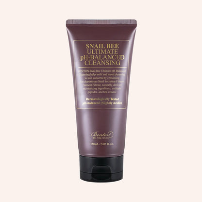 Benton Snail Bee Ultimate pH-Balanced Cleansing 150ml – weiße Tube freigestellt auf weißem Hintergrund