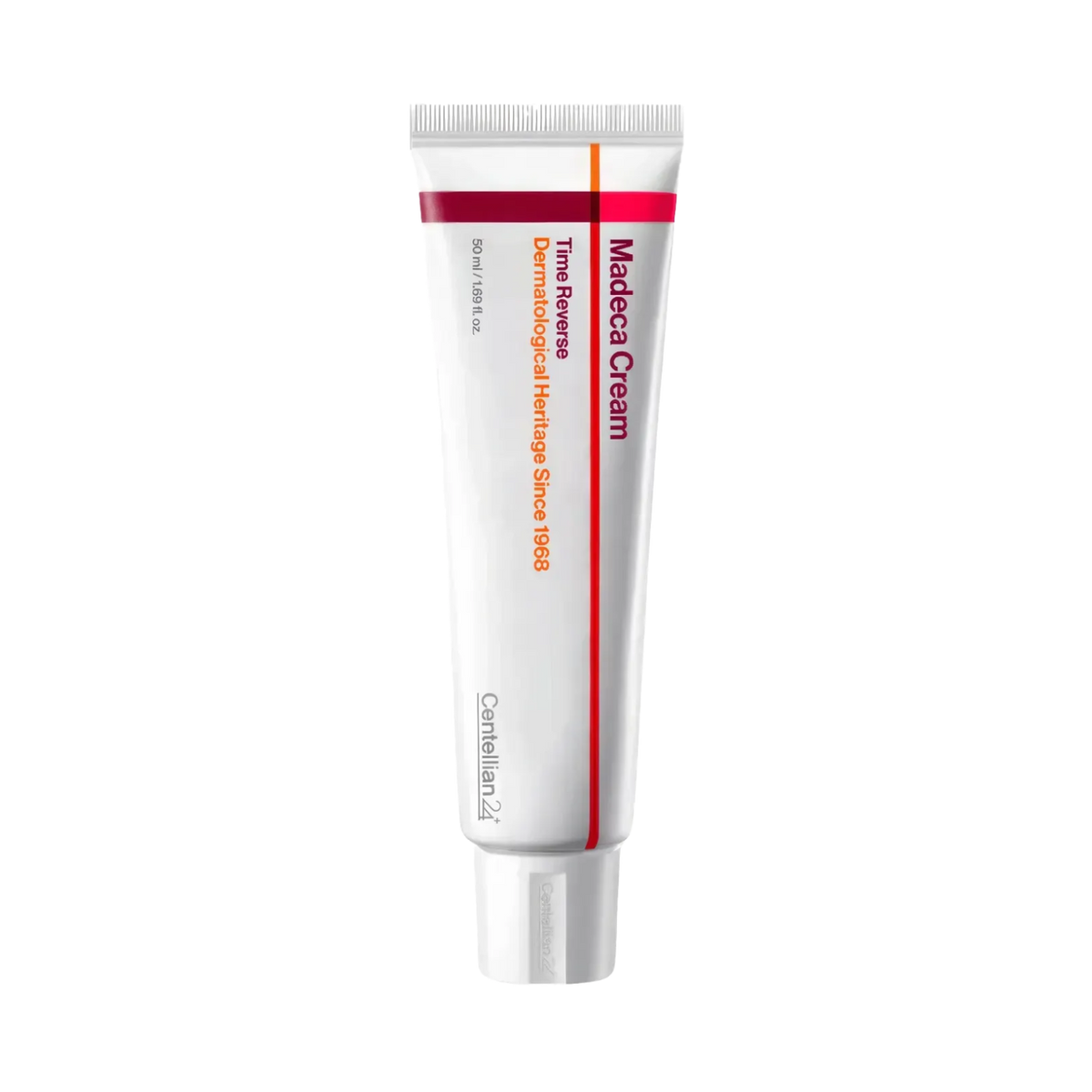 Centellian24 Madeca Cream Time Reverse 50ml – weiße Tube mit Rot vor schwarzem Hintergrund