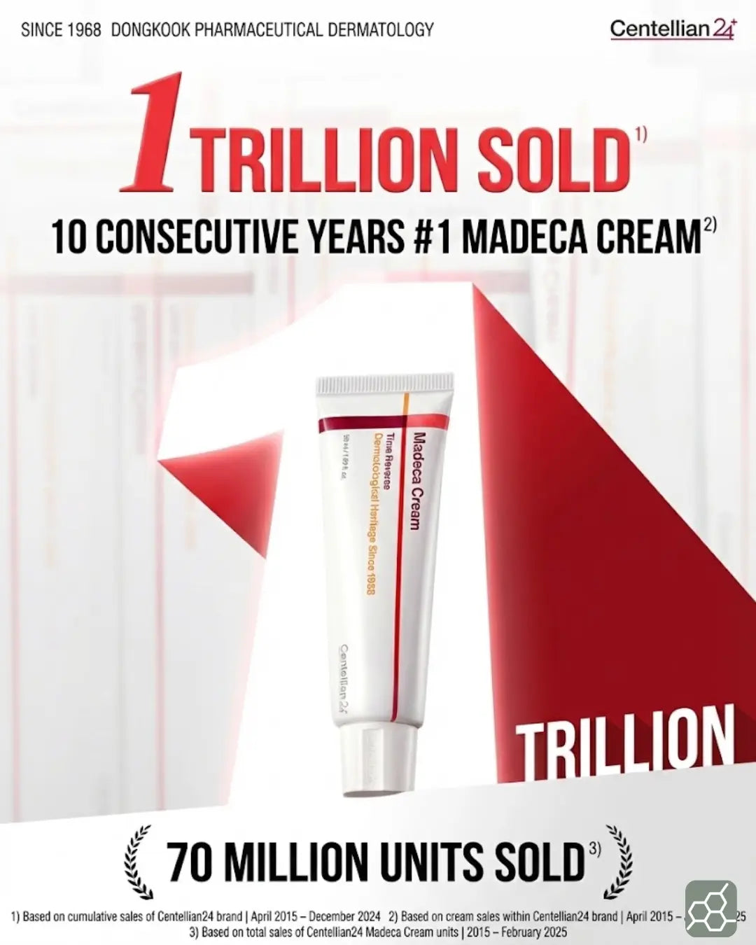 Centellian24 Madeca Cream Time Reverse 50ml – Tube aufrecht vor Bücherregal, Etikett Rot und Schwarz