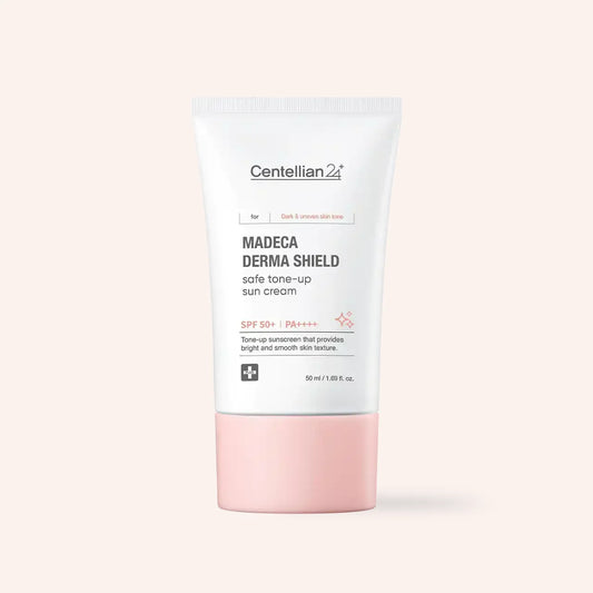 Centellian24 Madeca Derma Shield Safe Tone-Up Sun Cream SPF50+ PA++++ 50ml – weiße Tube mit rosa Akzenten