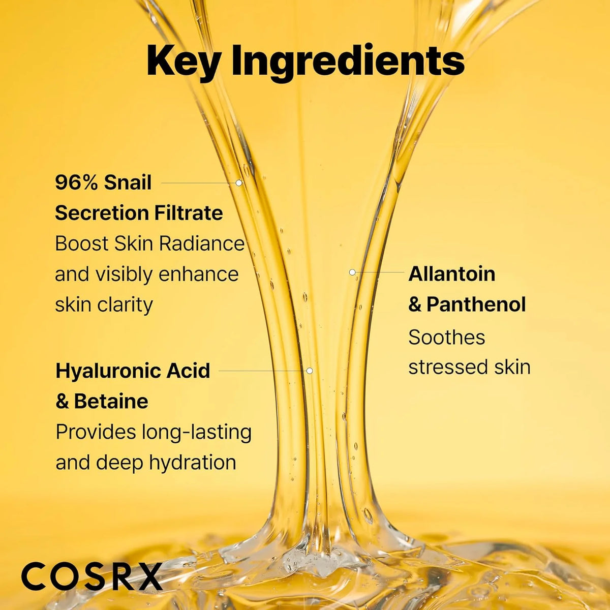 COSRX Advanced Snail 96 Mucin Power Essence 100ml – Pipettenflasche teils in klares Wasser getaucht, mit Lichtspiel