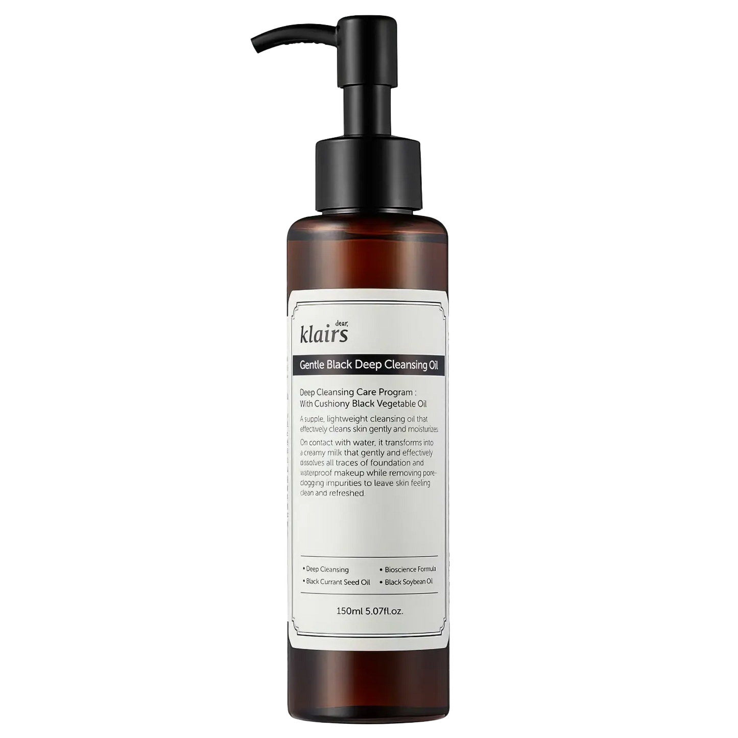 dear, Klairs - Gentle Black Deep Cleansing Oil - 150ml-Wonder Skin