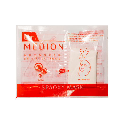 Dr. Medion Spaoxy Mask 1St. – kleine quadratische Maskenverpackung in Nahaufnahme