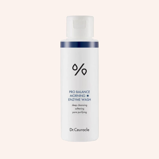 Dr. Ceuracle Pro Balance Morning Enzyme Wash 50g – weiße Tube mit blauen Akzenten vor dunklem Verlauf