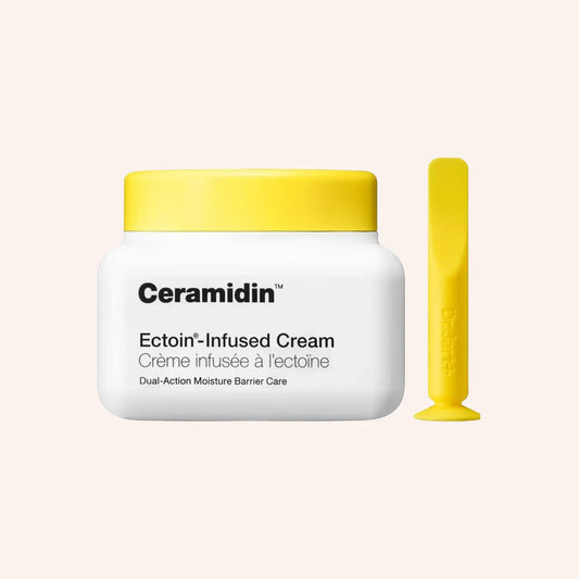 Dr.Jart+ Ceramidin Ectoin-Infused Cream 50ml – gelbe Tube mit gelber Kappe und weißer Schrift, frontal fotografiert