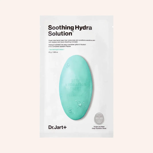 Dr.Jart+ Dermask Soothing Hydra Solution 25g – blau-weiße Maskenpackung auf weißem Grund