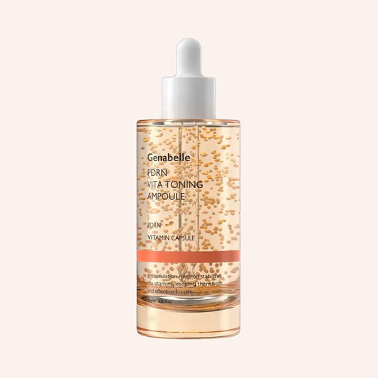 Genabelle PDRN Vita Toning Ampoule 30ml – Transparente Flasche mit rotem Deckel auf weißem Grund