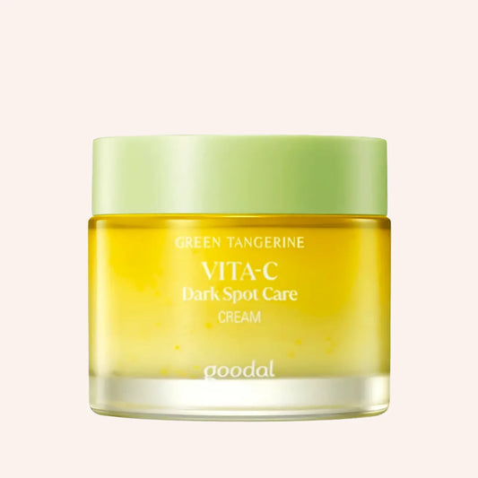 Goodal Green Tangerine Vita C Dark Spot Care Cream 50ml – Tiegel mit cremiger Textur in Grün-Weiß