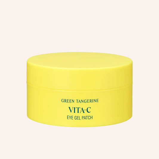 Goodal Green Tangerine Vita C Eye Gel Patch 60 Stk. – Behälter in Grün-Gelb mit weißer Kappe und Rundumetikett
