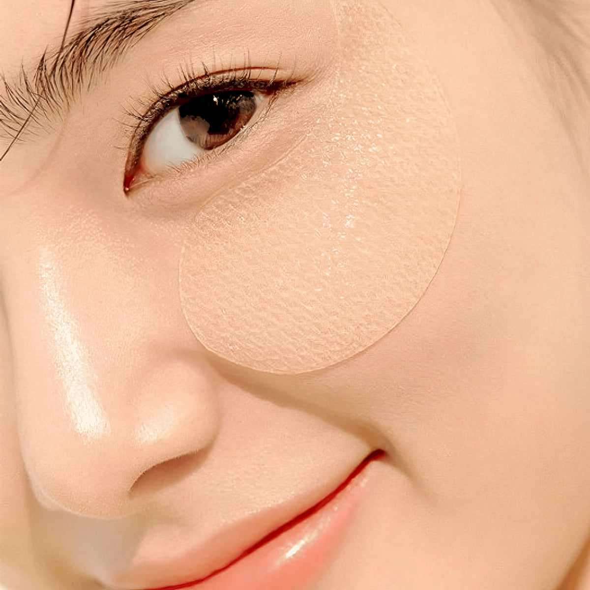 Goodal Green Tangerine Vita C Eye Gel Patch 60 Stk. – Nahaufnahme eines Frauengesichts mit Augenpatch