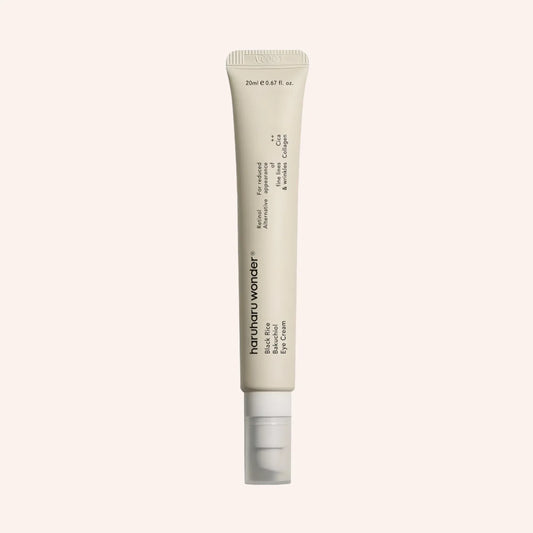 Haruharu Wonder Black Rice Bakuchiol Eye Cream  20ml – weiße Tube mit schwarzer Kappe und Etikettband, schmal zulaufend