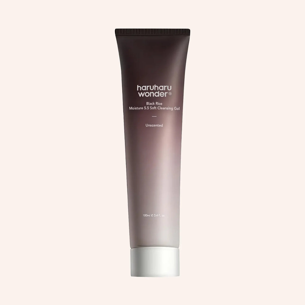 Haruharu Wonder Black Rice Moisture 5.5 Soft Cleansing Gel 100ml – aufrecht stehende weiße Tube mit Kappe