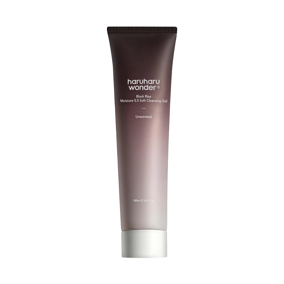 Haruharu Wonder Black Rice Moisture 5.5 Soft Cleansing Gel 100ml – aufrecht stehende weiße Tube mit Kappe