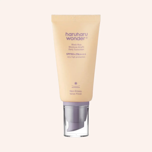 Haruharu Wonder Black Rice Moisture Airyfit Daily Sunscreen SPF50+/PA++++ 50ml – weiße Tube mit transparenter Kappe