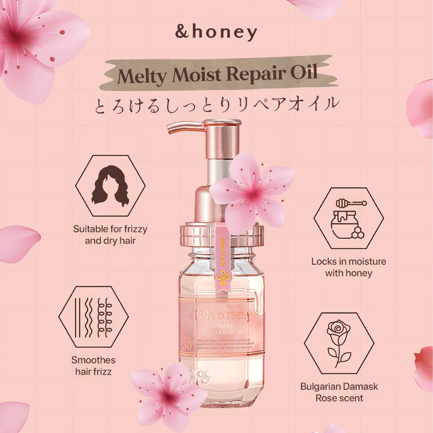 &honey - Melty Moist Repair Hair Oil 3.0 - 100ml-Wonder Skin