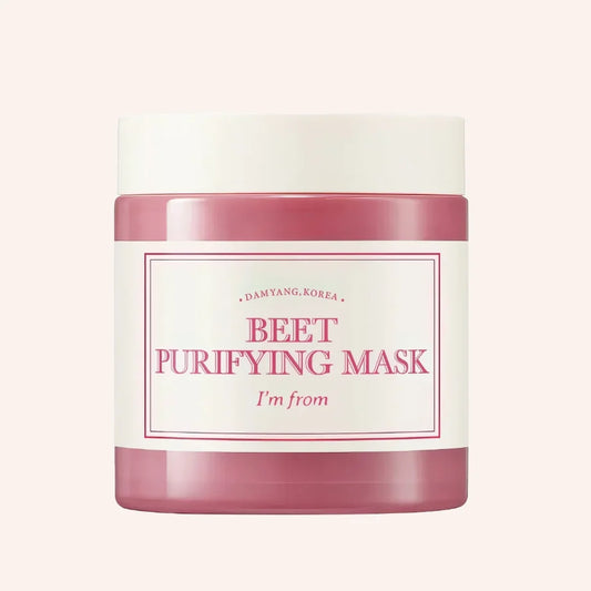 I'm from Beet Purifying Mask 110g – Tube mit transparentem Fenster, durch das die rosa Maske sichtbar ist, weißes Etikett