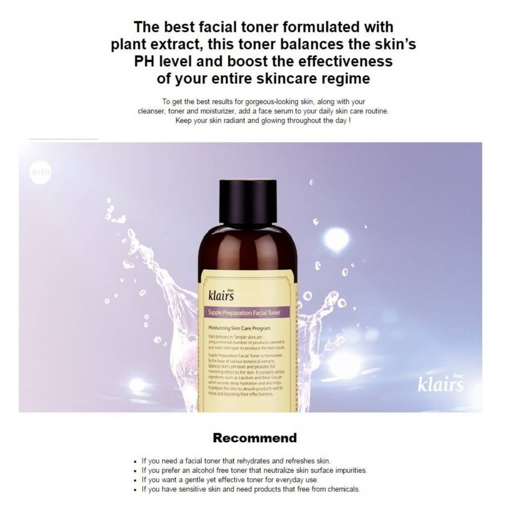 Klairs Supple Preparation Facial Toner | Wonder Skin Deutschland