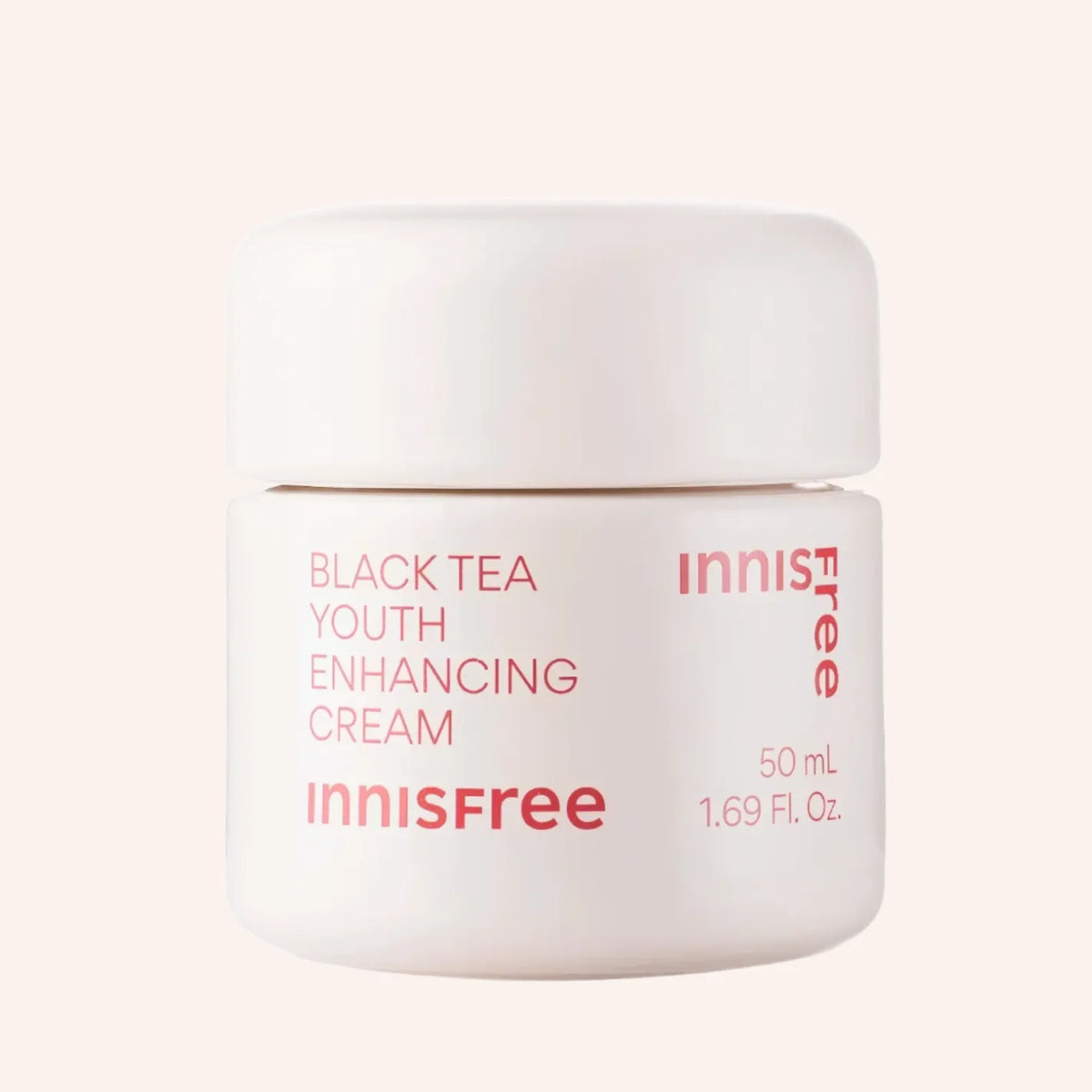 Innisfree Black Tea Youth Enhancing Cream 50ml – Tiegel mit rotbraunem Deckel auf weißem Grund