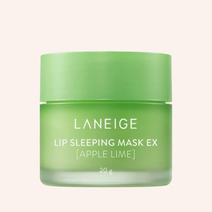 Laneige Lip Sleeping Mask EX Apple Lime 20g – hellgrüner Tiegel mit Farbverlauf, dunkler Grund