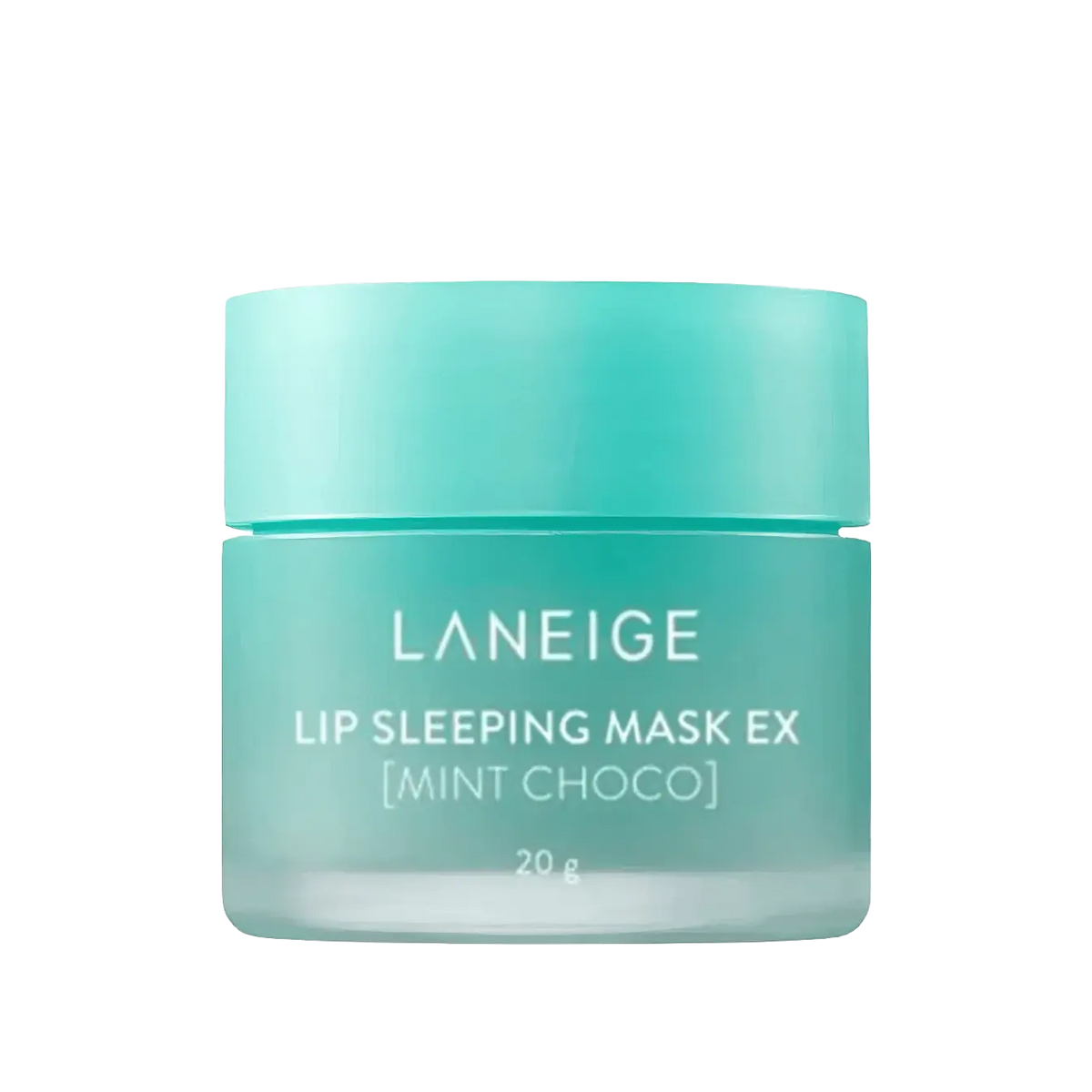 Laneige Lip Sleeping Mask EX Mint Choco 20g – Tiegel mit blauem Deckel und weißer Schrift auf blauem Hintergrund
