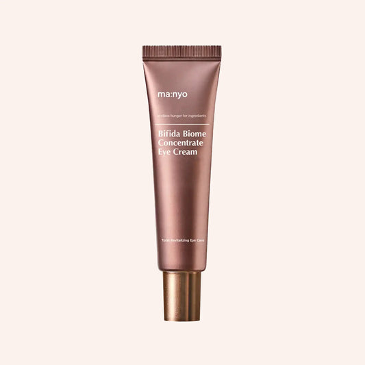 ma:nyo Bifida Biome Concentrate Eye Cream 30ml – braune Kunststofftube mit Metallic-Kappe und Etikett