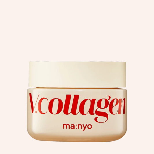 ma:nyo V.collagen Heart Fit Cream 50ml – weißer Tiegel mit rotem Band, frontal