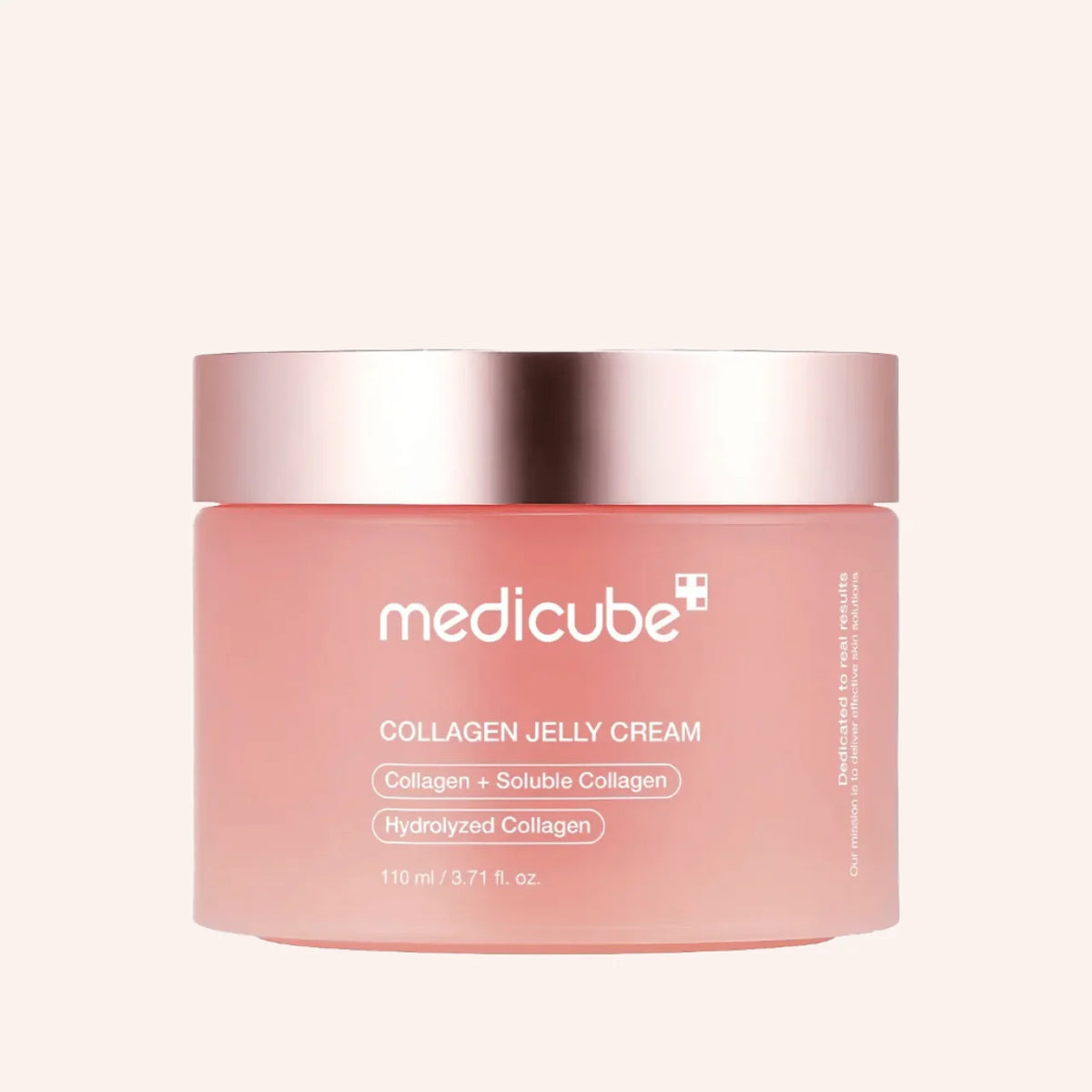 Medicube Collagen Jelly Cream 110ml – Tube mit rosa Verlaufsetikett, dunkel unten und hell oben, vor Rosa
