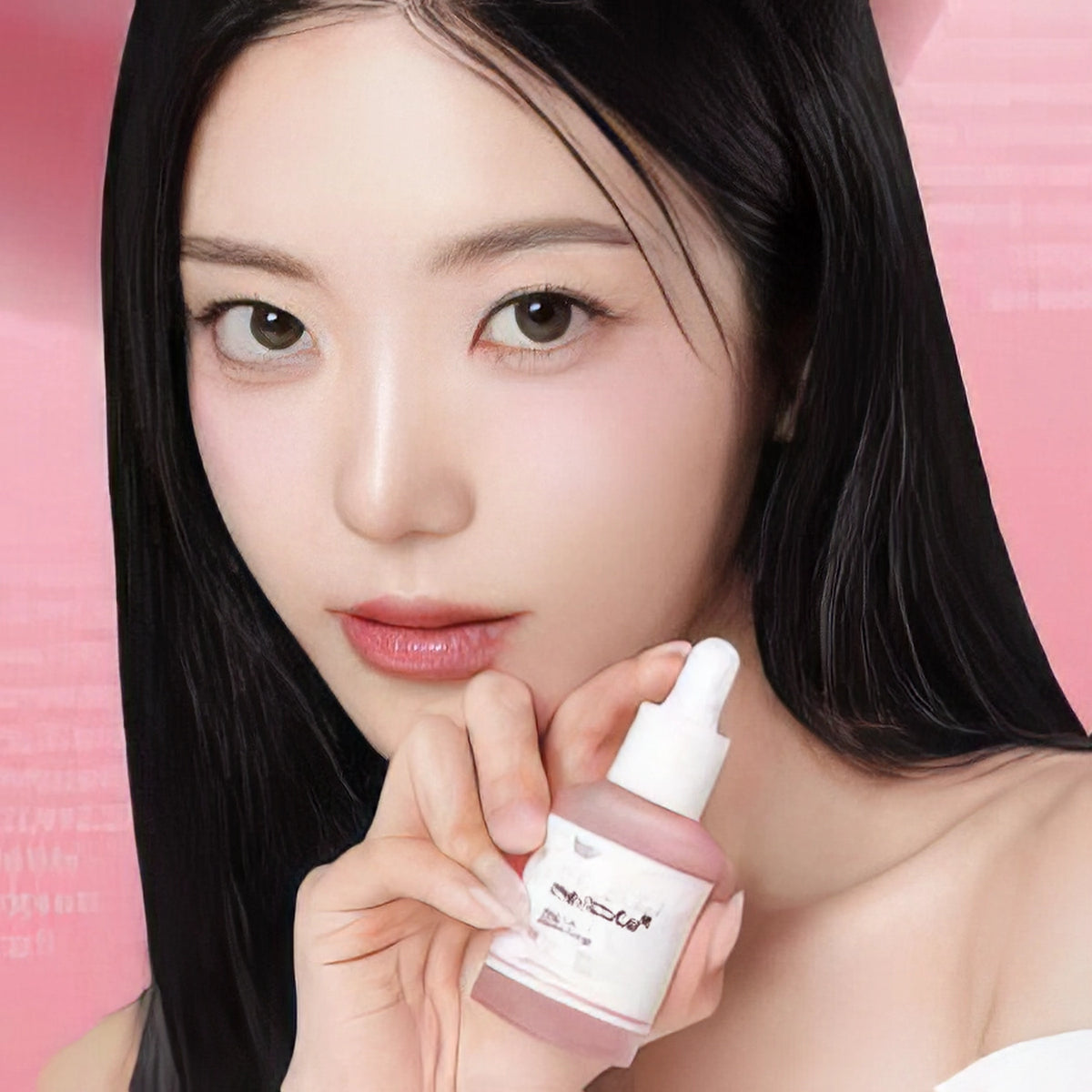 Medicube PDRN Pink Peptide Serum 30ml – Transparente Flasche mit weißem Farbverlauf und verschlossener Kappe