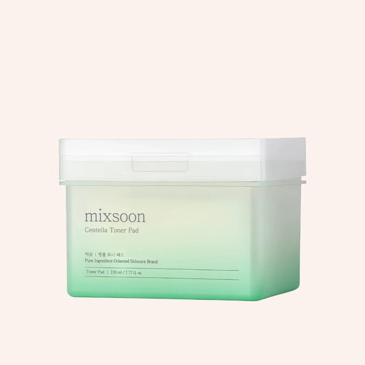 Mixsoon Centella Toner Pad 180ml/120St. – Pad-Dose mit klarem Deckel auf Blau
