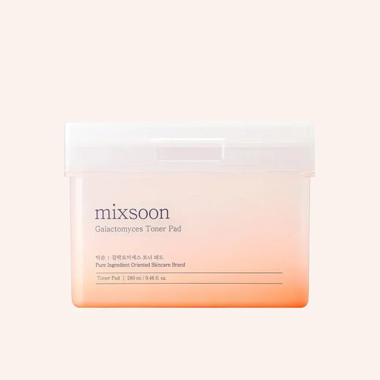 Mixsoon Galactomyces Toner Pad 210ml/60St. – Pad-Packung in Weiß und Orange auf Weiß