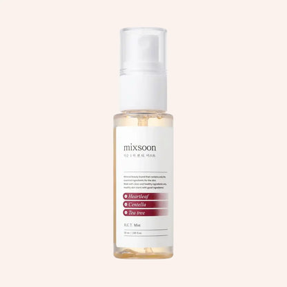 Mixsoon H.C.T Mist 50ml – Sprühflasche mit klarem Körper, weißer Kappe und weißem Pumpkopf, aufrecht stehend
