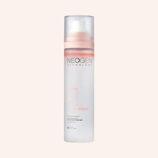 Neogen Probiotics Youth Repair Mist 120ml – Sprühflasche mit weißem Etikett und geschwungenem Schriftzug vor Schwarz