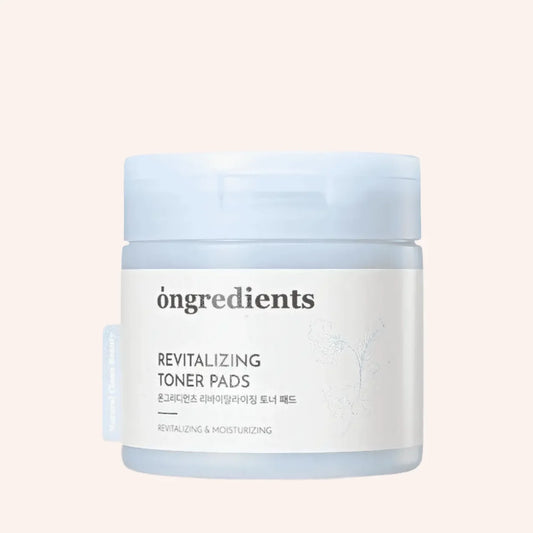Ongredients Revitalizing Toner Pads 60 Pads – Runde Pad-Dose mit umlaufendem Etikett
