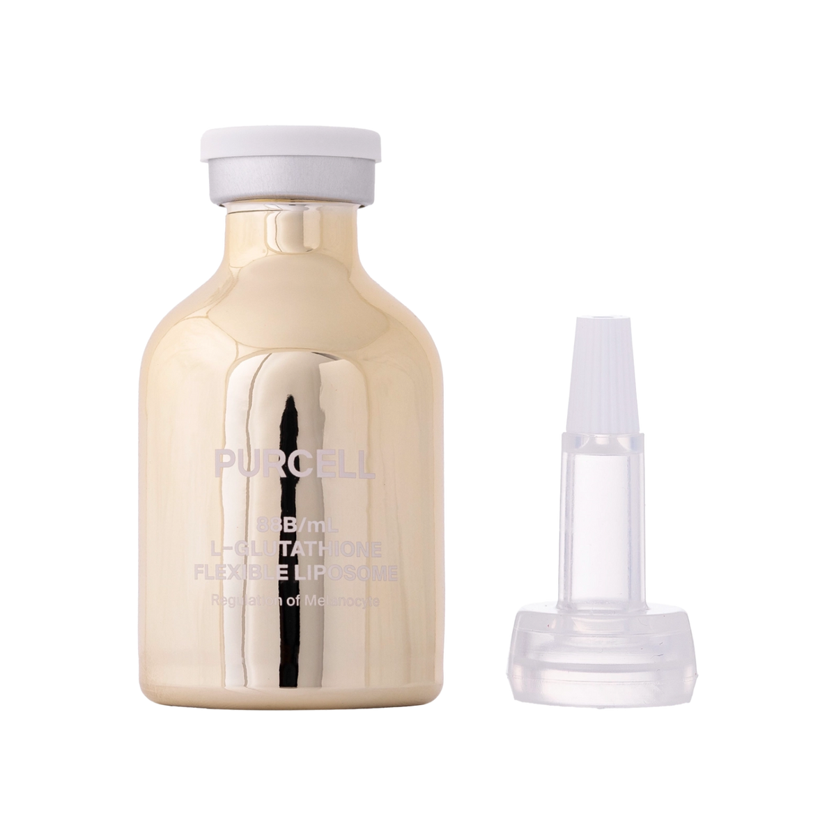Purcell 88B/mL L Glutathione Flexible Liposome Brightening Facial Serum 30ml – Flasche mit goldener Kappe auf Dunkel