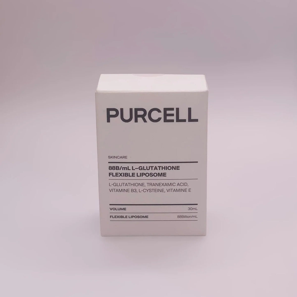 Purcell 88B/mL L Glutathione Flexible Liposome Brightening Facial Serum 30ml – Behälter mit weißem Etikett auf Weiß