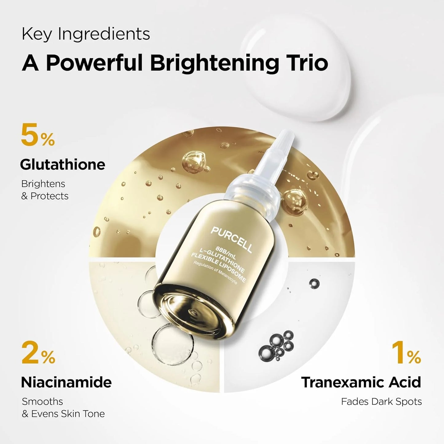 Purcell 88B/mL L Glutathione Flexible Liposome Brightening Facial Serum 30ml