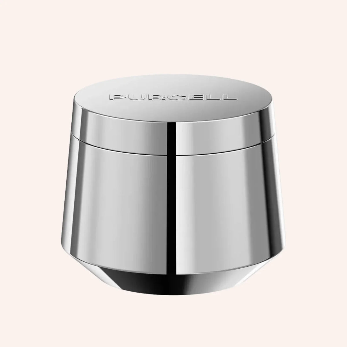 Purcell Pixcell Biom™ After Rebooting Cream 50ml – zylindrischer Spender mit Metallic-Oberfläche, gerendert