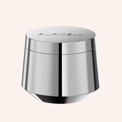 Purcell Pixcell Biom™ After Rebooting Cream 50ml – zylindrischer Spender mit Metallic-Oberfläche, gerendert