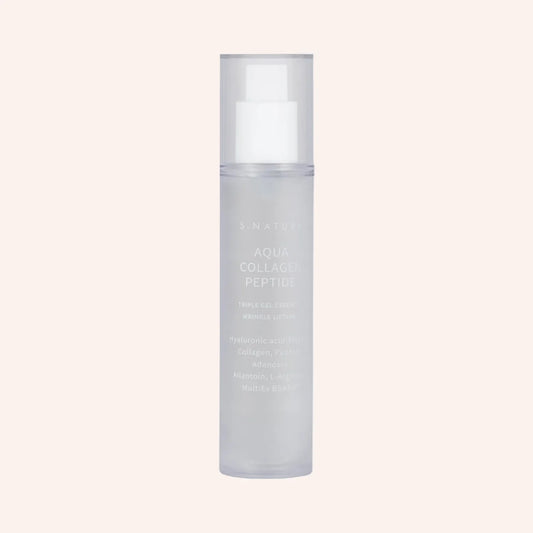 S.Nature Aqua Collagen Peptide Triple Gel Essence 50ml – transparente Flasche mit Pipette auf Weiß
